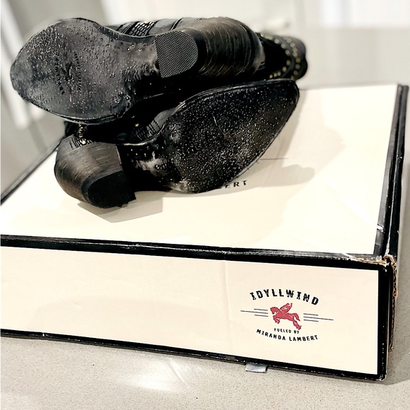 IDYLLWIND By Miranda Lambert NEW Black Leather, Women Western Boots With Golden - Picture 11 of 11